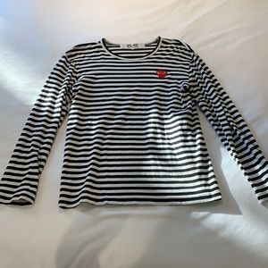 Black and white striped PLAY tee